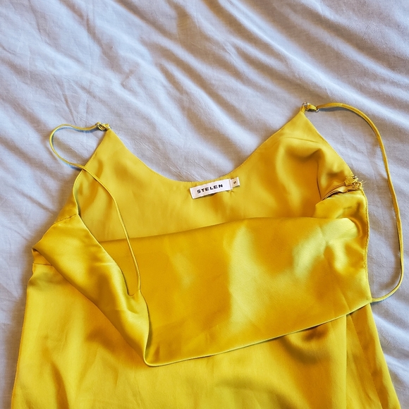 Stelen Chartreuse Cowl Neck Slip Dress - Picture 4 of 6